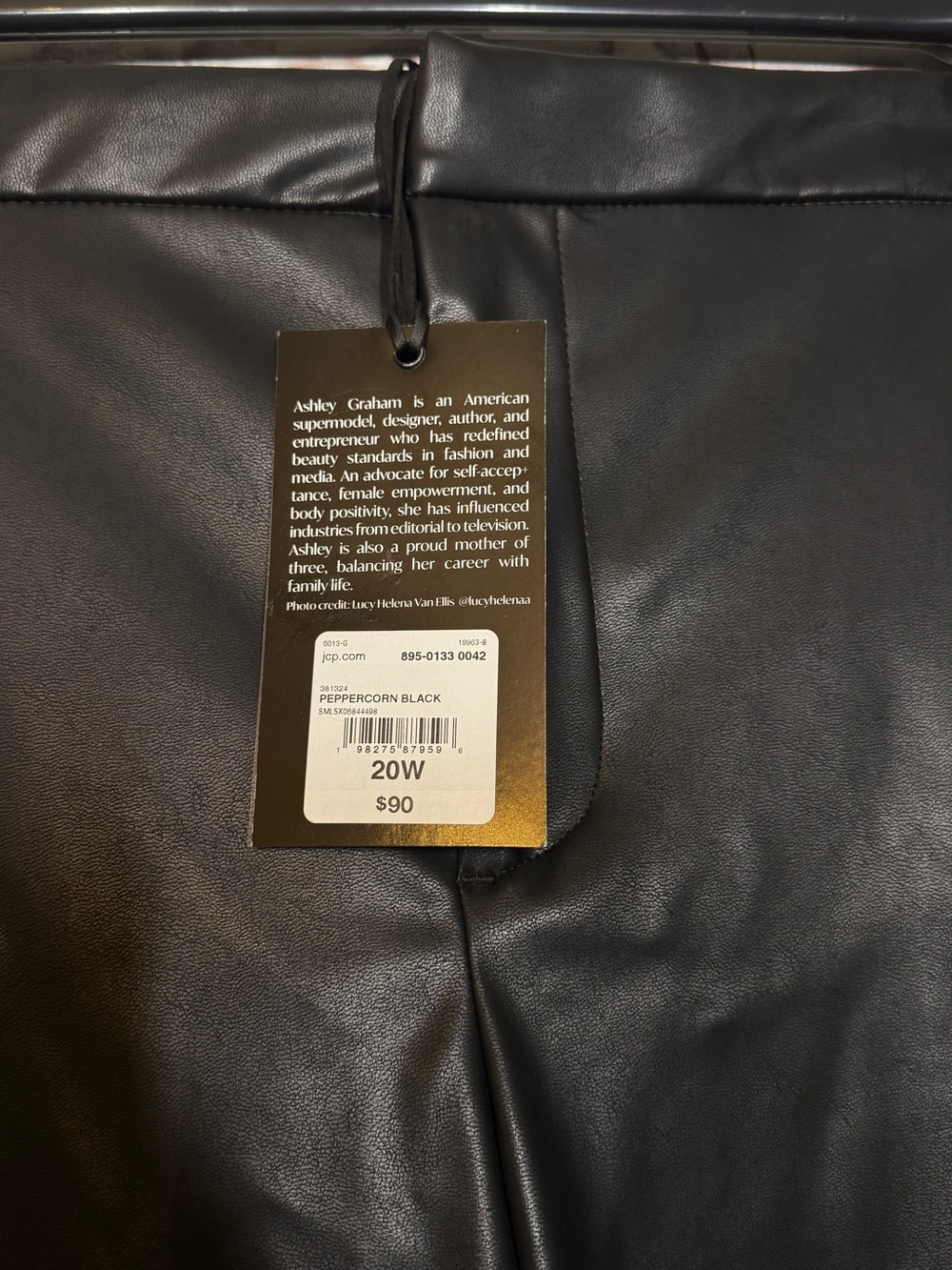 🖤 NWT Ashley Graham Plus Size Faux Leather Wide Leg Trouser Pants 20W, 24W, 26W - Picture 5 of 7